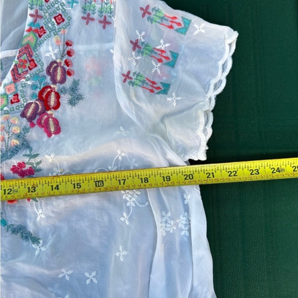 JOHNNY WAS embroidered asymmetrical top - Picture 7 of 7